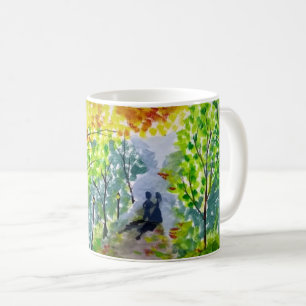 Romantische setting koffie mok door Rashmi