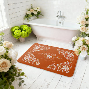 Romantische Shabby Chic Verbrande Oranje Mr Mevrou Badmat