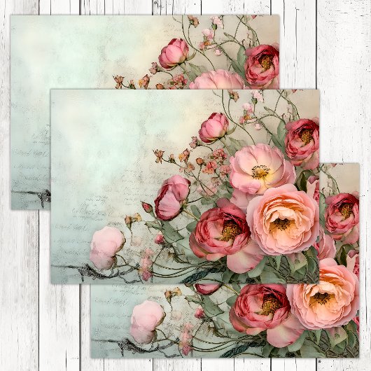 ROMANTISCHE SHABBY ROZEN DECOUPAGE TISSUEPAPIER