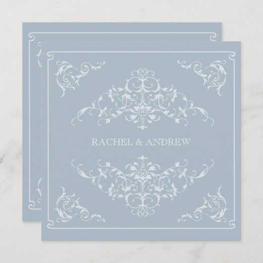 Romantische siervoorwerpen Weddenschap Light Blue Kaart (Voorkant / Achterkant)