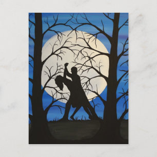 Romantische silhouettendansers briefkaart