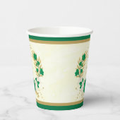 Romantische smaragdgroene en witte bloemen gouden papieren bekers (Links)