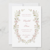 Romantische Soft Blush Lijst bruiloft Save The Date (Voorkant)