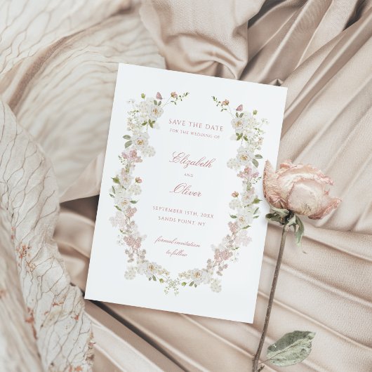 Romantische Soft Blush Lijst bruiloft Save The Date