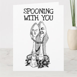 ROMANTISCHE SPOONKAART VOOR SCHUWBAND OF WIFE KAART