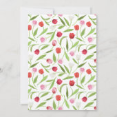 Romantische Spring Tulip Bloemen Roze & Wit Huweli Kaart (Achterkant)