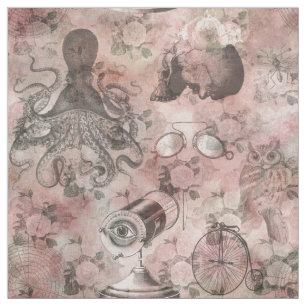 Romantische Steampunk   Antiek Vintage Ephemera Stof