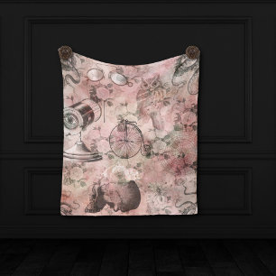 Romantische Steampunk Antieke Vintage Ephemera Wandkleed