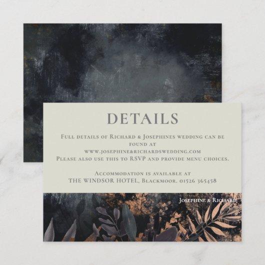 Romantische, stemmige details omslag kaart (Voorkant / Achterkant)