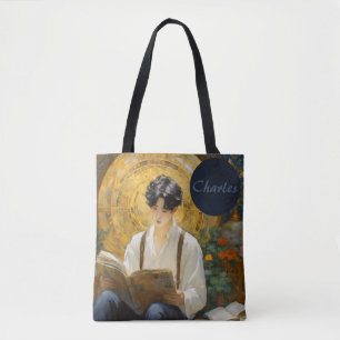 Romantische stijl kunst van het lezen van jongens draagtas
