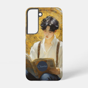 Romantische  stijl kunst van het lezen van jongens samsung galaxy hoesje
