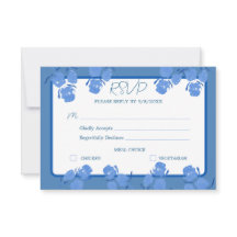 Romantische Stofblauwe Bloemstuk RSVP-reactiekaart