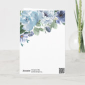 Romantische stoffige blauwe bloem bruiloftsfeest  bedankkaart (Achterkant)