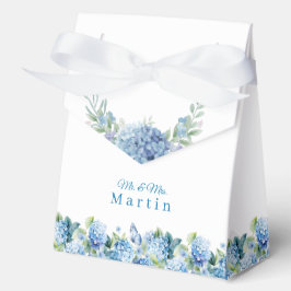 Romantische stoffige blauwe hortensia waterverf br bedankdoosjes