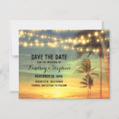 Romantische strandzonsondergang Save the Date Magnetische Uitnodiging (Voorkant)