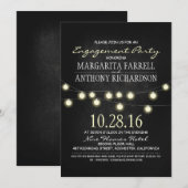 Romantische string lichten krijtbord verlovingsfee kaart (Voorkant / Achterkant)