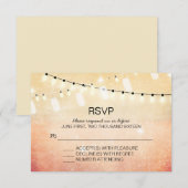 Romantische String Lights RSVP-kaarten RSVP Kaartje (Voorkant / Achterkant)