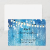 Romantische String Lights RSVP-kaarten RSVP Kaartje (Voorkant / Achterkant)