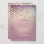 Romantische Strung Lights Afstudeerfeest uitnodigi Kaart (Voorkant / Achterkant)