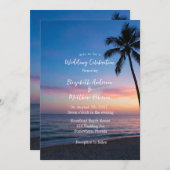 Romantische Sunset Beach bruiloft Kaart (Voorkant / Achterkant)