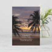 Romantische Sunset Beach Trouwkoppels Douche Kaart (Staand voorkant)