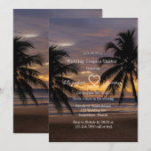 Romantische Sunset Beach Trouwkoppels Douche Kaart (Voorkant / Achterkant)