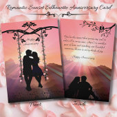 Romantische Sunset Silhouette Paar Jubileum Kaart
