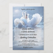 Romantische Swan Lake bruiloft Kaart (Voorkant)