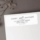 Romantische swirly kalligrafie retouradres etiket