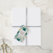 Romantische Teal Crème Rozen Bloem Bruiloft Feest Cadeaulabel (Met Touw)
