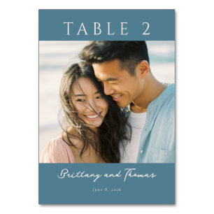 Romantische Teal Minimalistische Foto Kaart