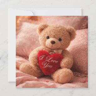 Romantische teddybeer valentine-illustratie feestdagenkaart