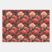 Romantische tinten van rode rozen inpakpapier vel (Voorkant 2)