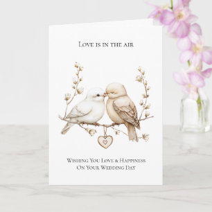 Romantische Tortelduifjes Heart Wedding Kaart