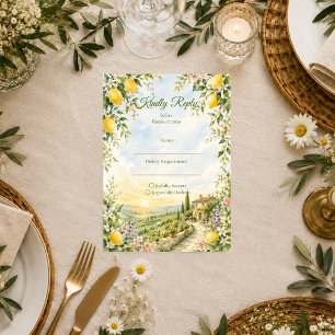 Romantische Toscaanse Bruiloft RSVP Kaartje