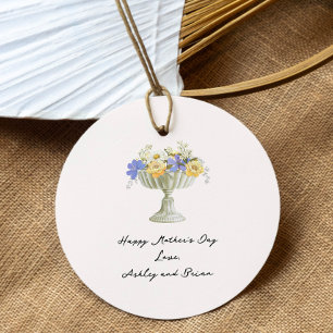 Romantische Toscaanse Tuin Bloemenvase Moederdag Bedankjes Labels