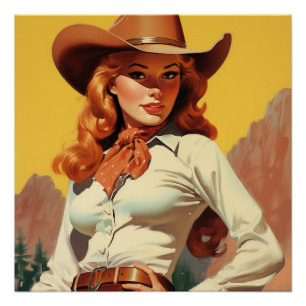 Romantische Trails van de Cowgirl: Wild West fluis Perfect Poster