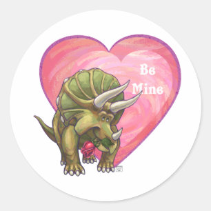 Romantische Triceratops zijn van mij Ronde Sticker