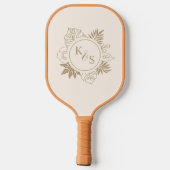 Romantische tropische groen bruiloft pickleball paddle (Achterkant)
