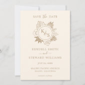 Romantische tropische groen bruiloft save the date (Voorkant)