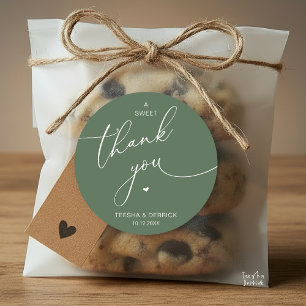 Romantische trouwdag Een zoete bedankt koekjes Ronde Sticker
