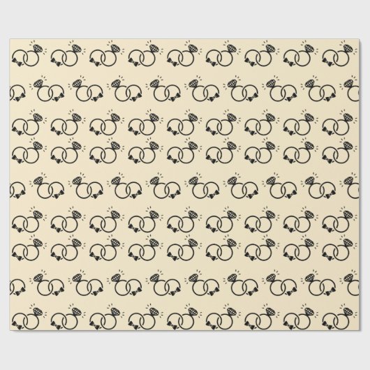 Romantische Trouwringen voor Bruidschatcadeaus Cadeaupapier (Vlak)