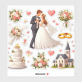 Romantische trouwstickers" sticker (Vel)