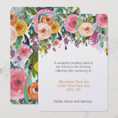 Romantische tuin bloemenbruiloft receptie kaart (Voorkant / Achterkant)