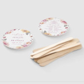 Romantische tuin mauve bloemenbruiloft programma handwaaier (Niet-gemonteerd)