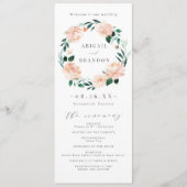 Romantische tuin perzik bloemenbruiloft programma (Voorkant)