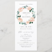 Romantische tuin perzik bloemenbruiloft programma (Voorkant)