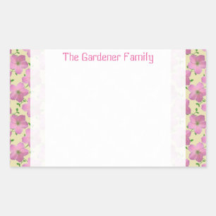 Romantische Tuin Roze Geranium Bloem op elke kleur Rechthoekige Sticker
