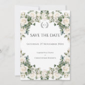 Romantische tuin Rozen bruiloft Save The Date (Voorkant)