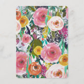 Romantische Tuin Waterverf Bloemen Bruiloft Menu (Achterkant)